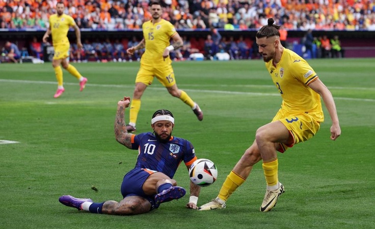 ЕВРО-2024. Румыния - Нидерланды. Мемфис Депай. Фото uefa.com