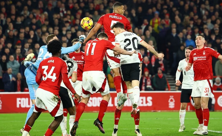 Англия-2024/25. 21-й тур. Ноттингем - Ливерпуль - 1:1