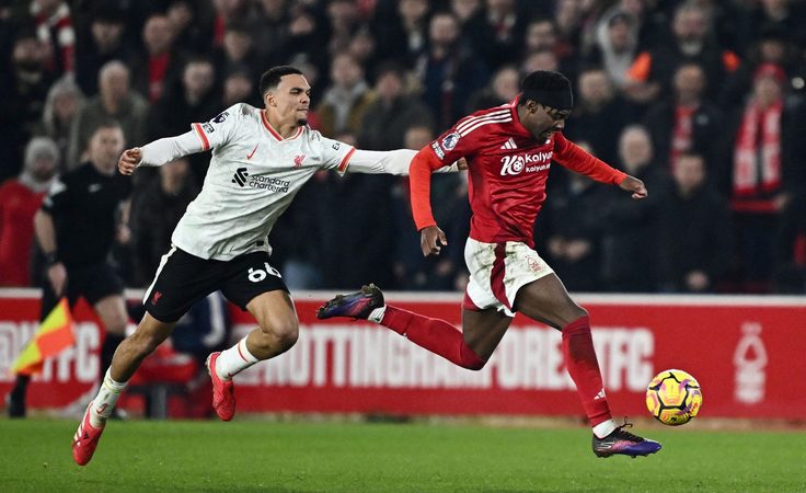 Англия-2024/25. 21-й тур. Ноттингем - Ливерпуль - 1:1