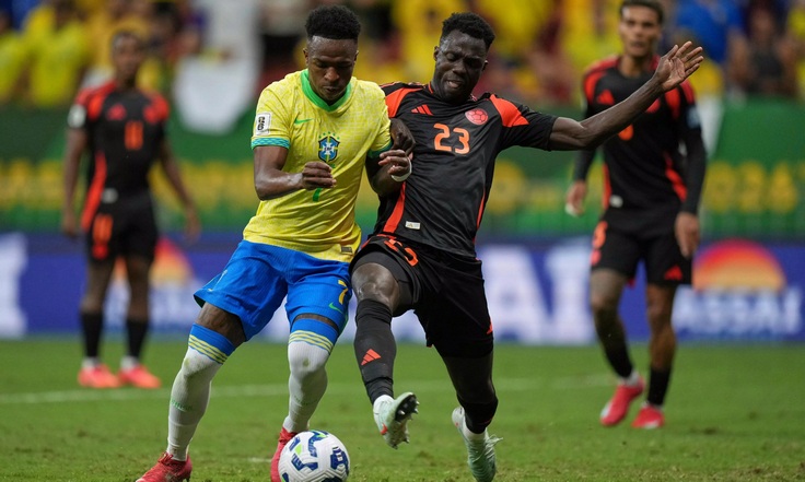 ЧМ-2026. Квалификация. Южная Америка. 13-й тур. Бразилия - Колумбия - 2:1. Винисиус Жуниор и Давинсон Санчес