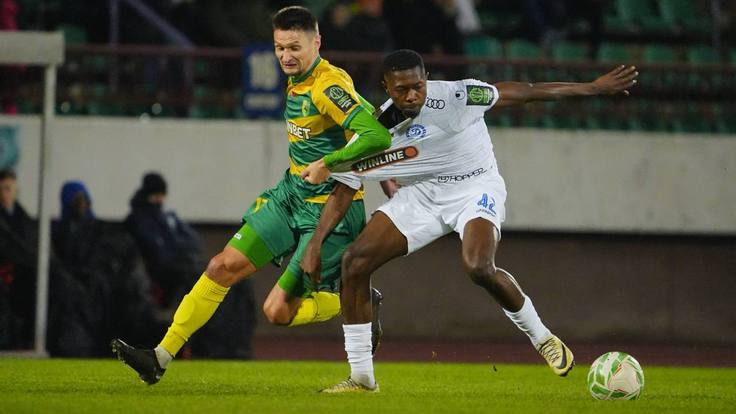 ЧБ-2025. 18-й тур. Неман - Динамо Мн - 0:0. Егор Зубович и Фаваз Абдуллахи. Фото ФК "Динамо-Минск"