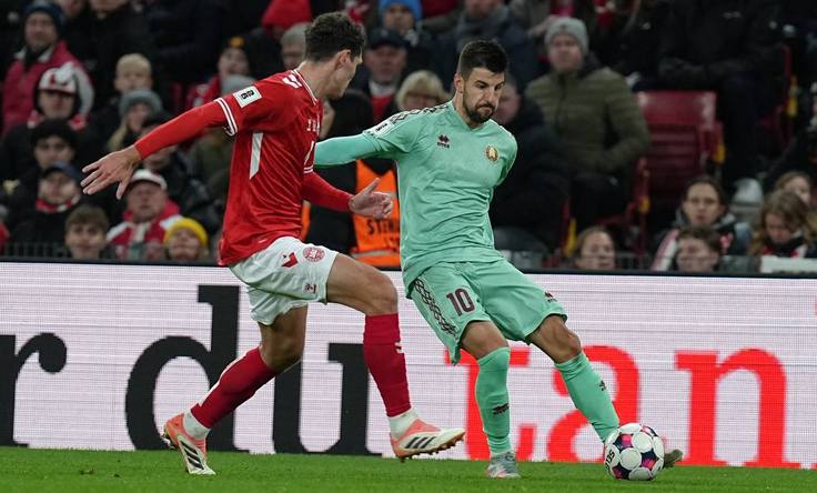 ЧМ-2026. Квалификация. Дания - Беларусь. Валерий Громыко. Фото АБФФ