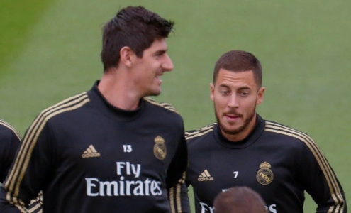 Тибо Куртуа и Эден Азар