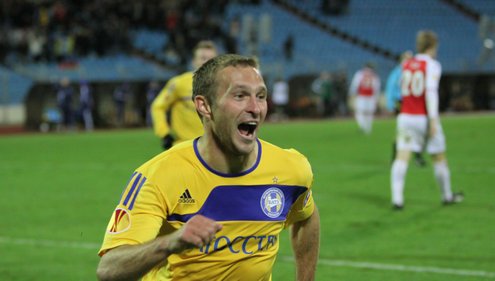 Артем Концевой после забитого гола. Фото Екатерины Завадской