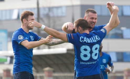 Олег Веретило, Артем Милевский и Павел Савицкий. Динамо Брест. Фото dynamo-brest.by