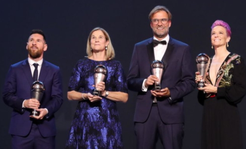 The Best 2019. Лионель Месси, Юрген Клопп, меган Рапино