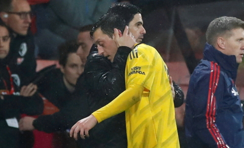 Микель Артета и месут Озил