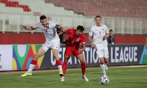 Лига наций 2022/2023. Беларусь - Азербайджан. Яблонский. Фото - abff.by